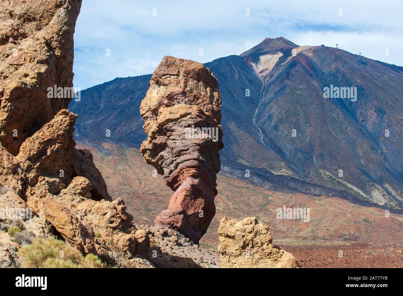 Il parco nazionale del Teide, sull'isola delle Canarie, Tenerife, è la destinazione più popolare per i turisti. Foto Stock