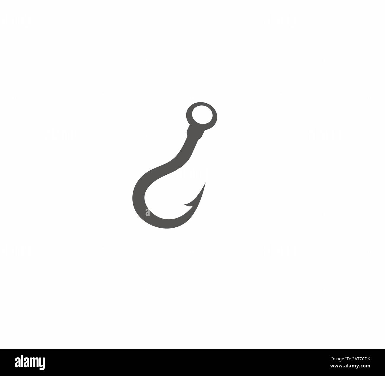 Icona vettore grigio - pesce gancio primo isolato. Hobby e ricreazione - pesca Illustrazione Vettoriale