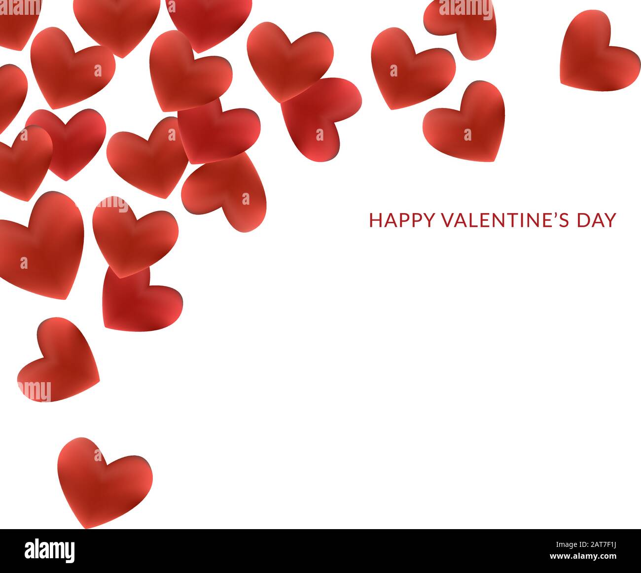 Carta Happy Valentines. Concetto di cuori. Composizione romantica. Illustrazione Vettoriale