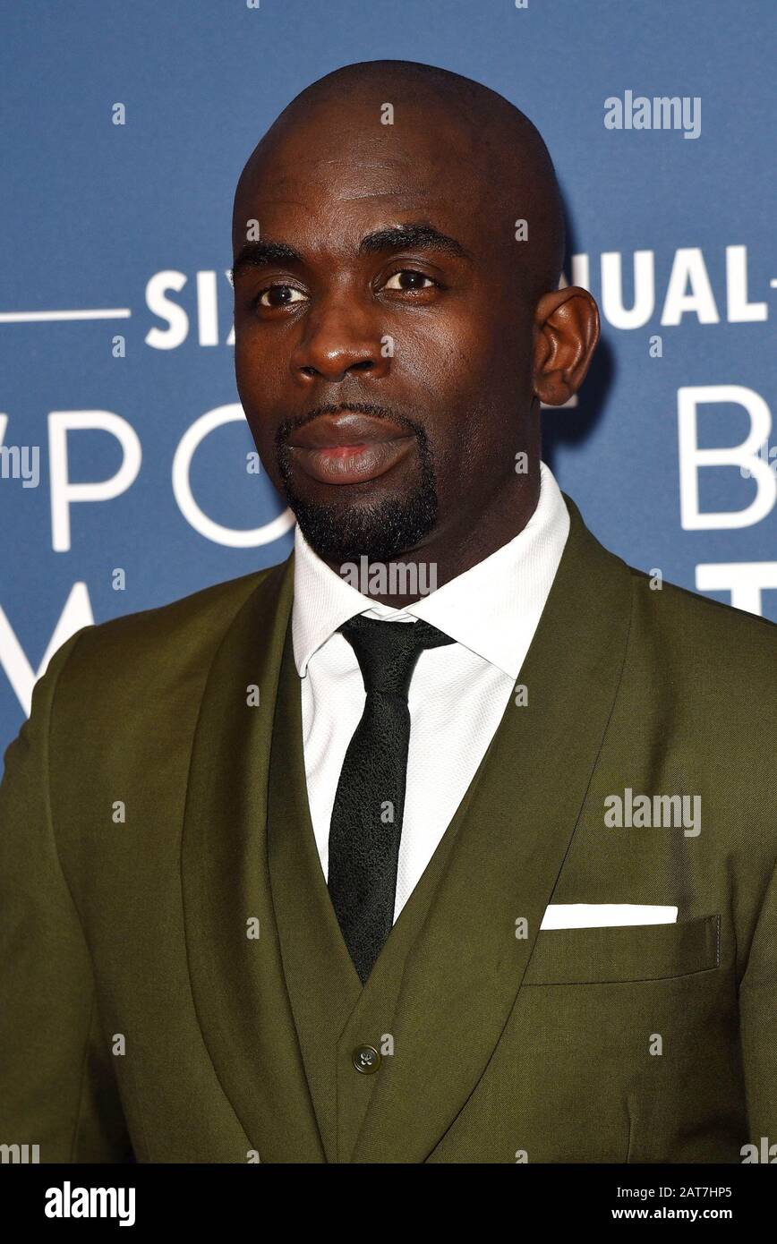 Jimmy Akingbola partecipa al Newport Beach Film Festival UK Honors 2020 al Langham Hotel di Londra. Foto Stock