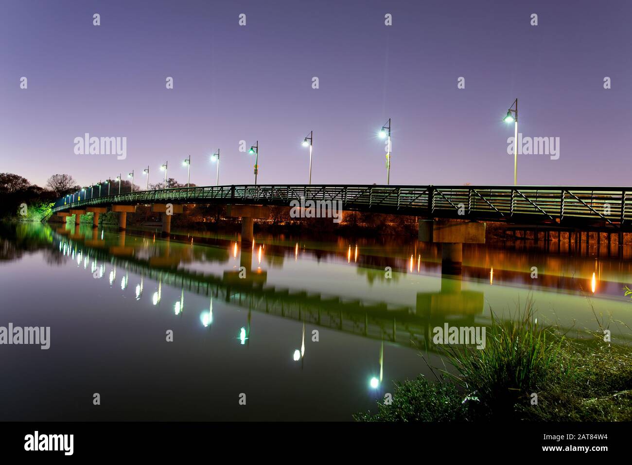 White Rock Lake, Ponte Pedonale Foto Stock