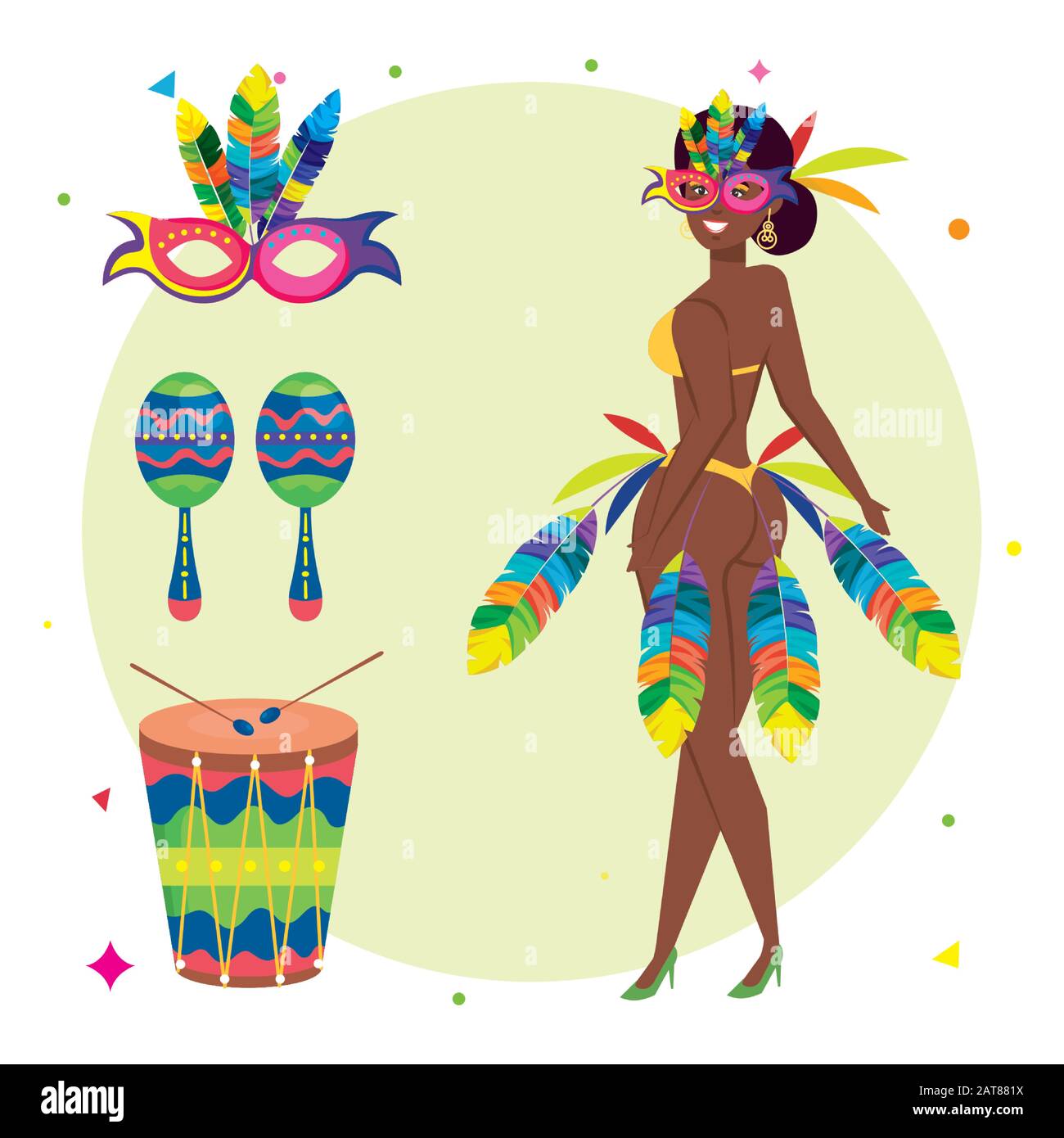 ballerina esotica con icone tradizionale brasile Immagine e Vettoriale -  Alamy