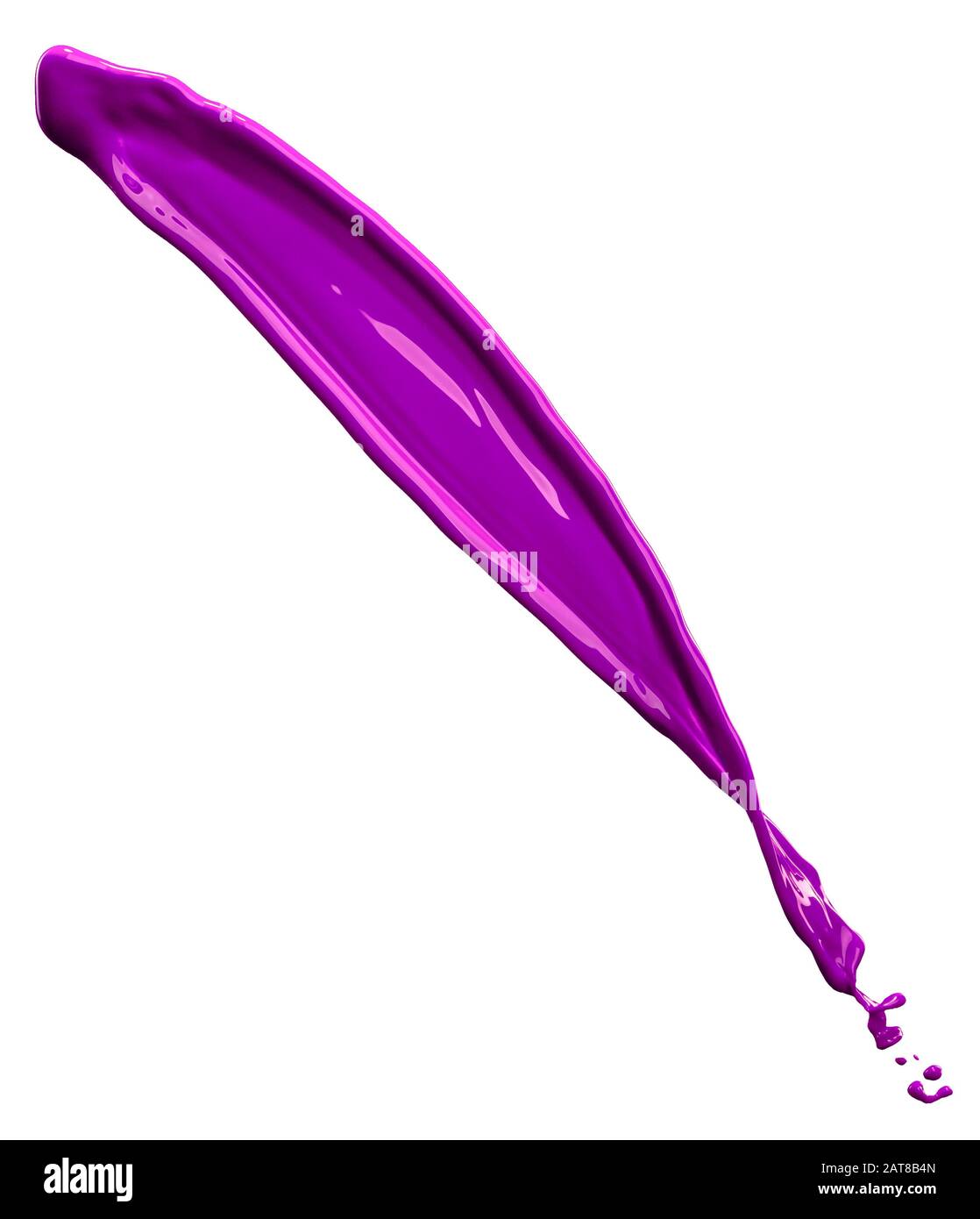 splendida vernice viola spruzzata isolato su sfondo bianco Foto Stock
