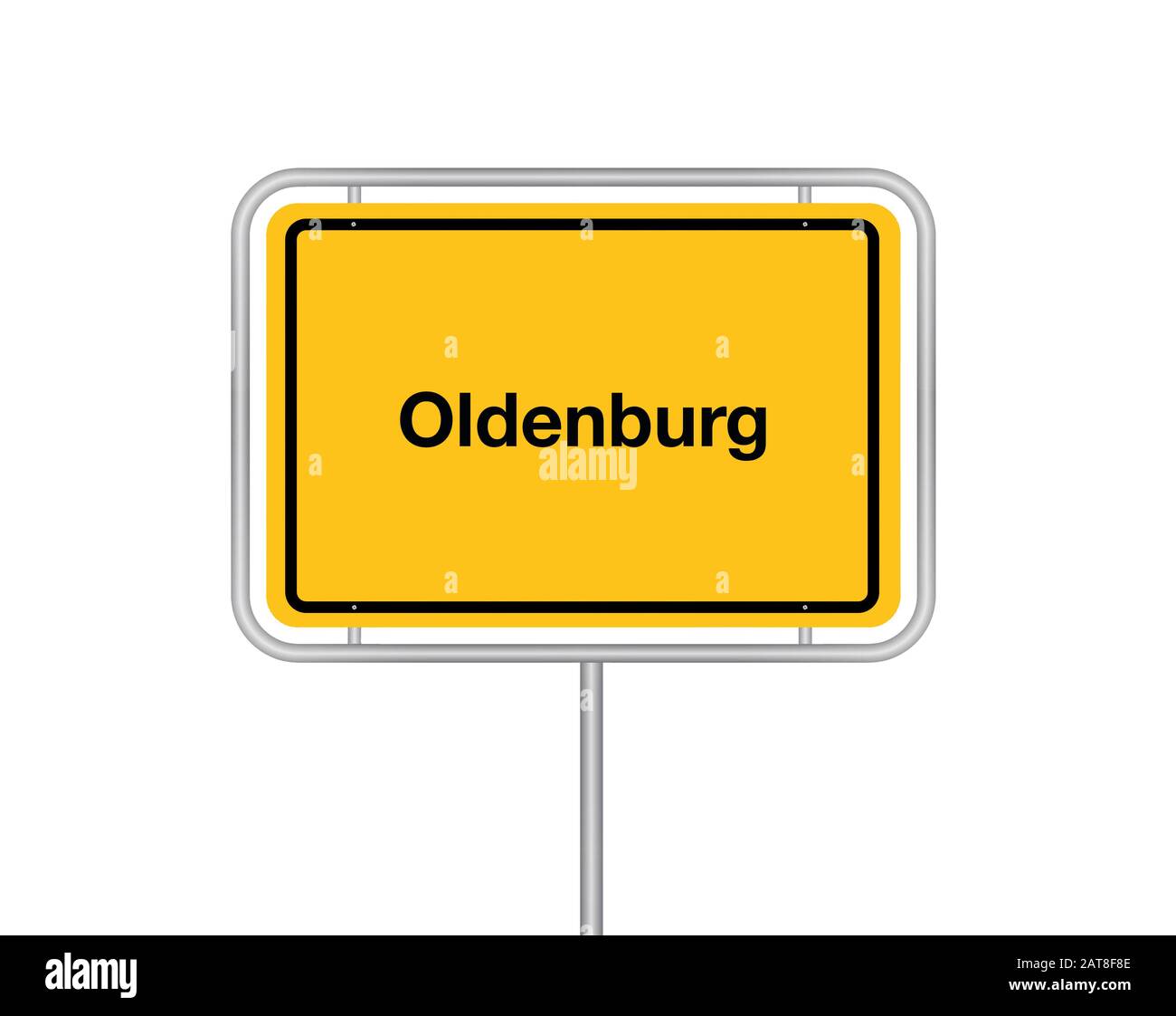 City Sign Oldenburg, sfinestratura, Germania, bassa Sassonia, Oldenburg Foto Stock