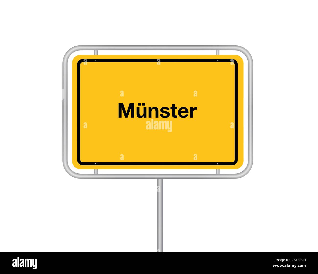 Città segno Muenster, ritaglio, Germania, Nord Reno-Westfalia, Muenster Foto Stock