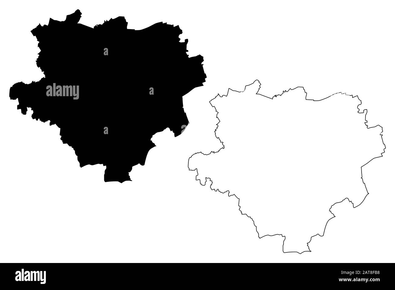 Città di Dortmund (Repubblica federale di Germania, Nord Reno-Westfalia) mappa vettore illustrazione, abbozzare schizzo Città di Dortmund mappa Illustrazione Vettoriale