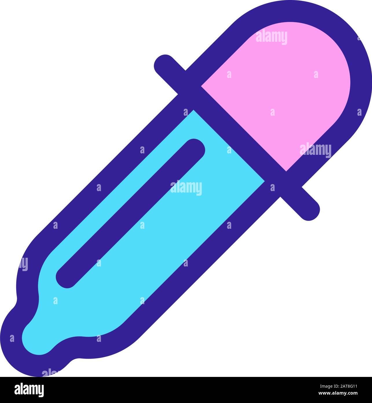 vettore icona pipetta. Illustrazione del simbolo del contorno isolato Illustrazione Vettoriale