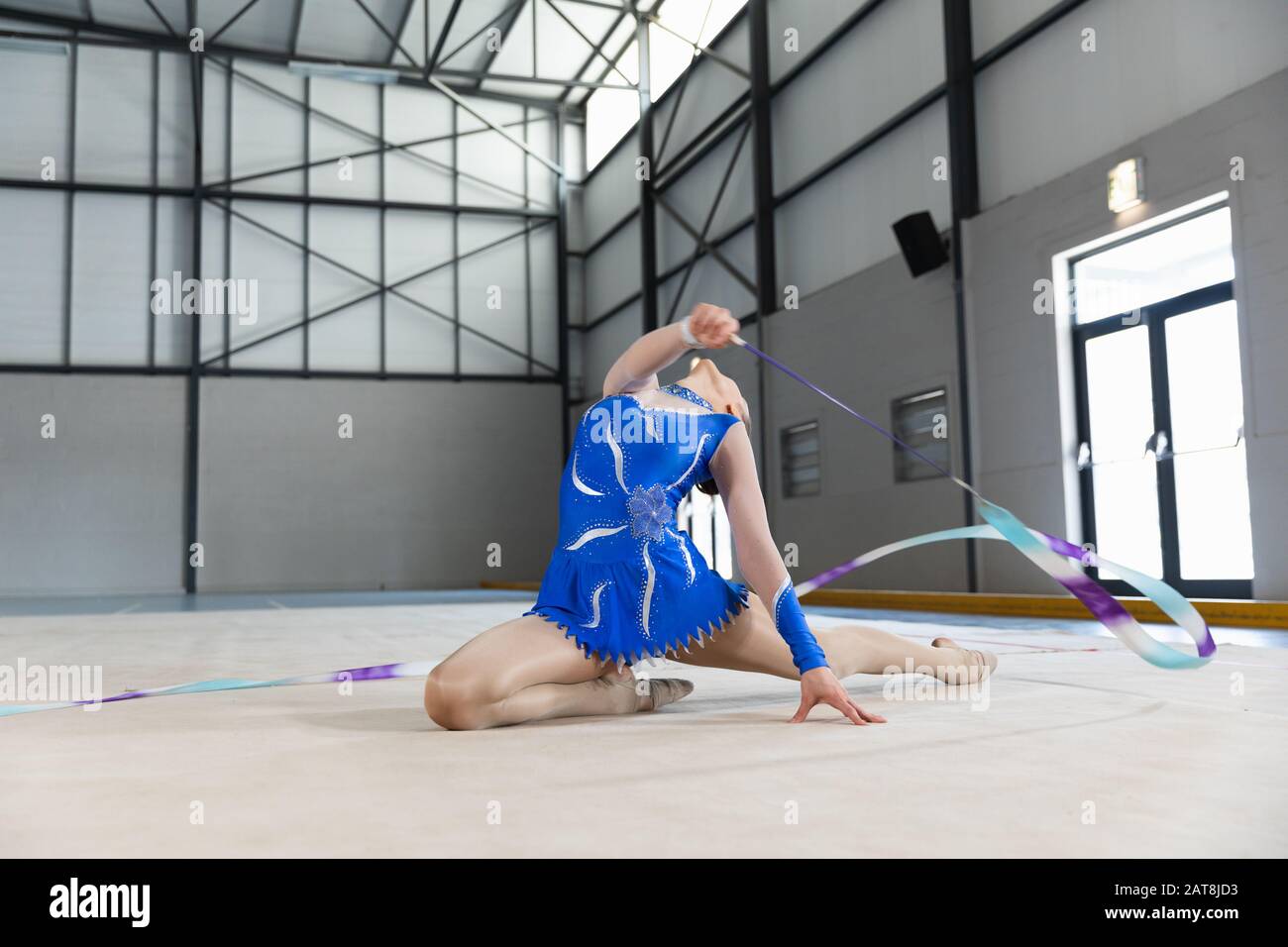 Ginnastica con nastro Foto Stock