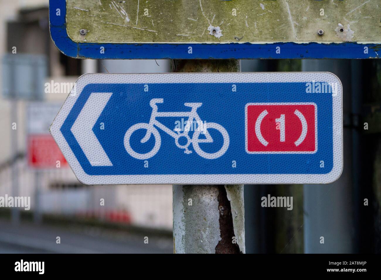 Itinerario ciclabile segno nelle Highlands scozzesi Scozia UK Foto Stock