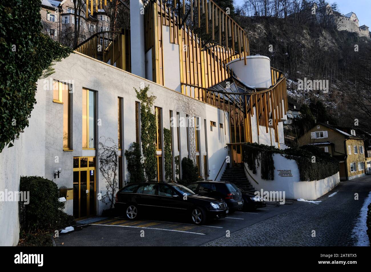 Centro d'Arte e comunicazione a Vaduz, Liectenstein Foto Stock