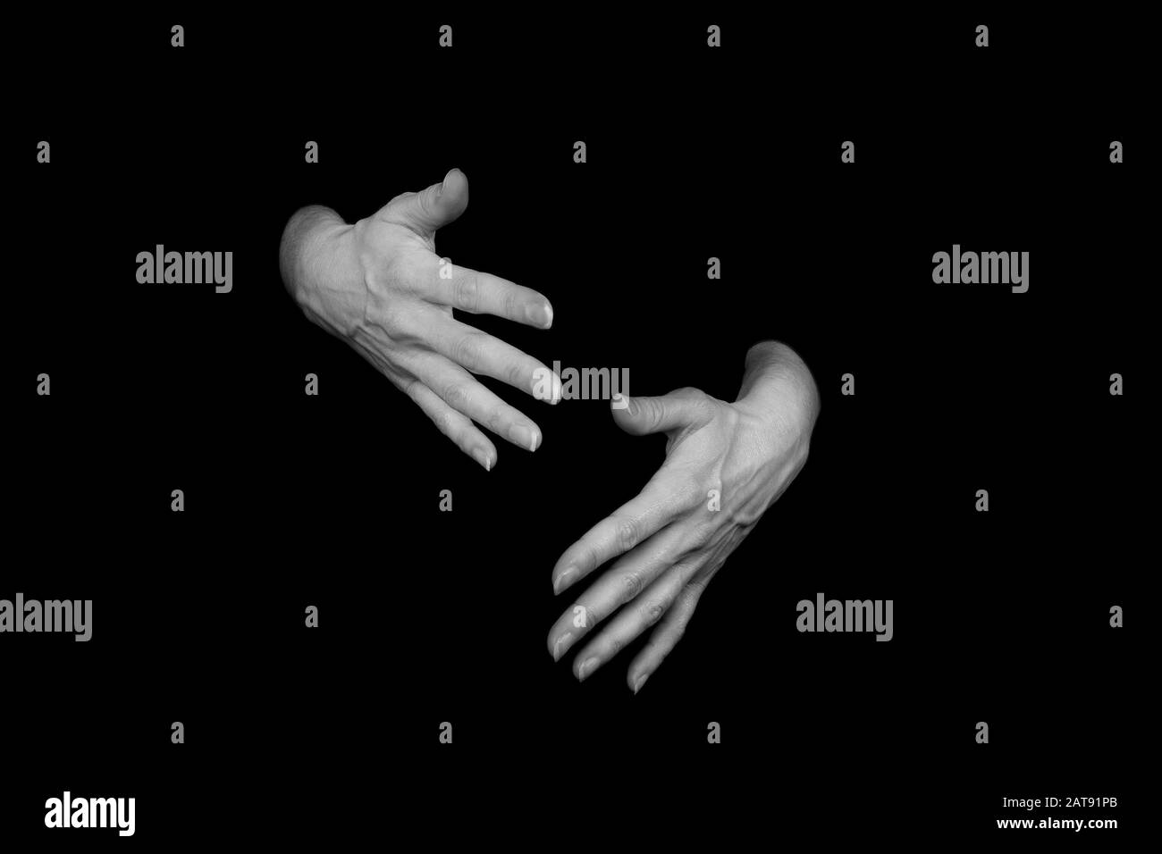 1 di 3 immagini che mostrano la sequenza per IL SEGNO di parola in lingua inglese segno su uno sfondo nero isolato Foto Stock
