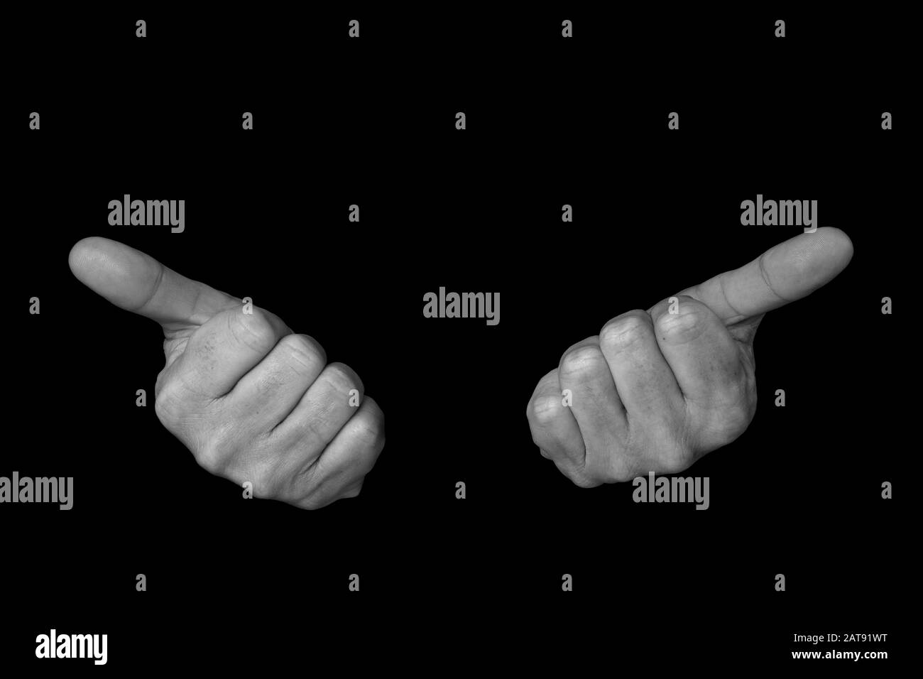 3 di 3 immagini che mostrano la sequenza per LA parola SALUTE nel linguaggio dei segni britannico su uno sfondo nero isolato Foto Stock