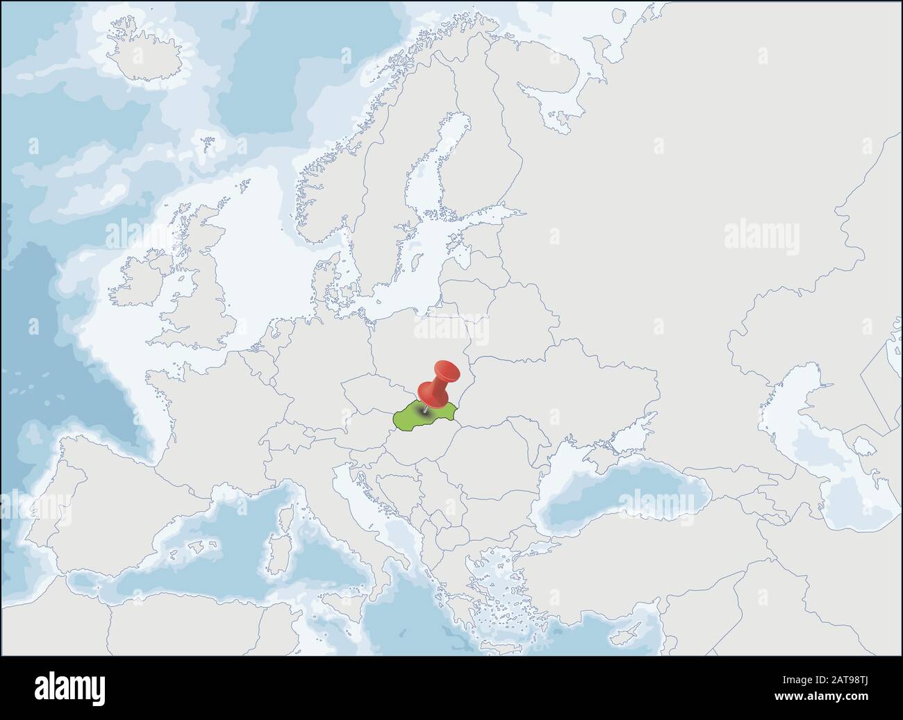 Posizione della Repubblica slovacca sulla mappa europea Illustrazione Vettoriale