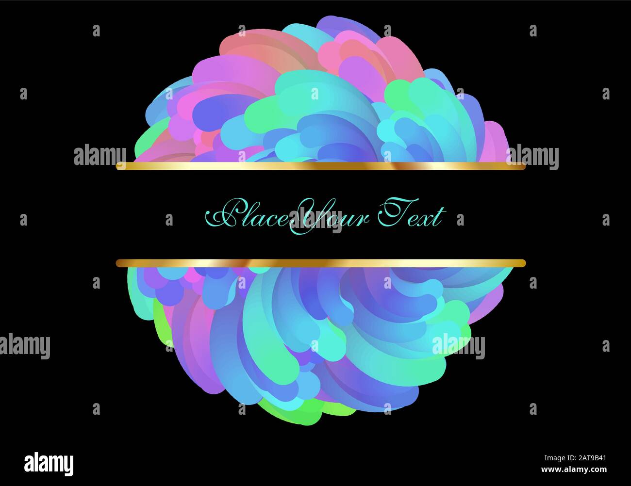 Vettore Rainbow Shell Ball background - Abstract Creative Pavonine Design Illustrazione Vettoriale