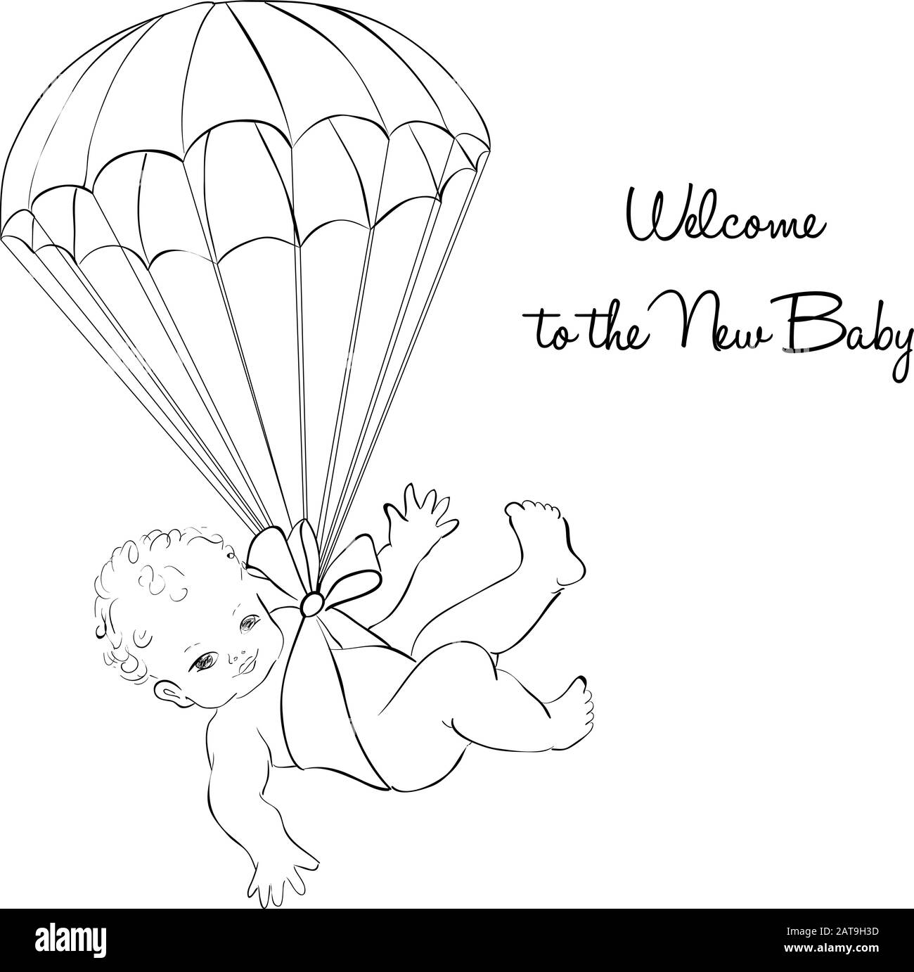 Nuovo bambino - invito dell'acquazzone del bambino - sfondo del biglietto di auguri - illustrazione del vettore Illustrazione Vettoriale