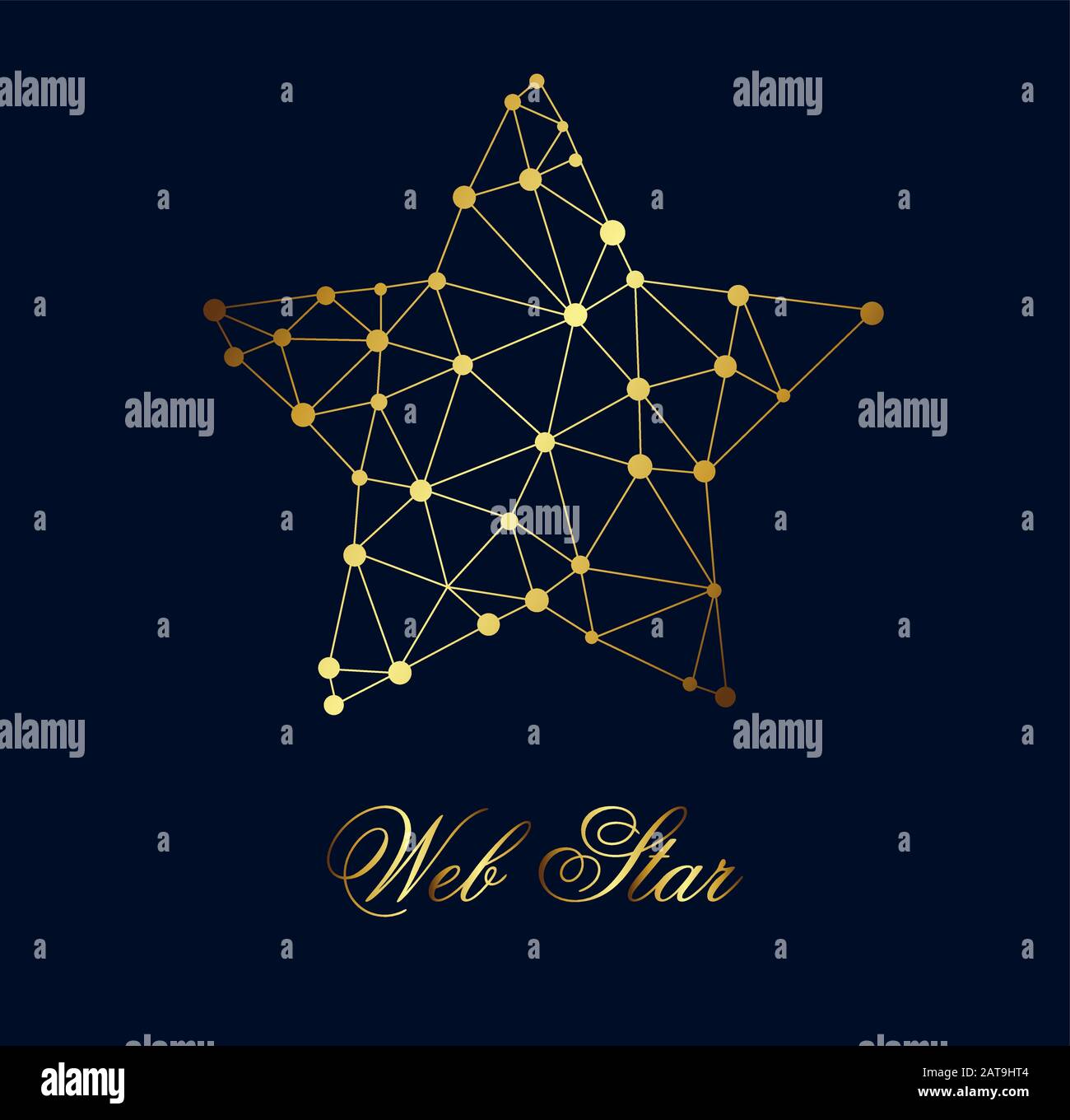 Icona della stella d'oro a cinque punte di Vector Web Illustrazione Vettoriale