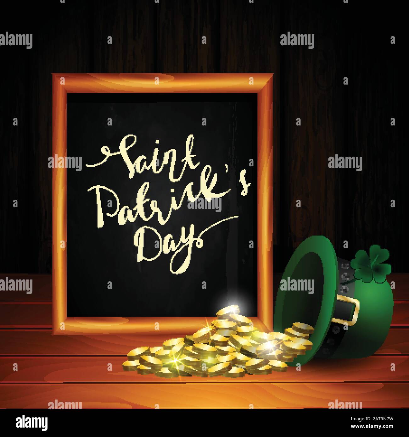 San Patrick s Day vettore scheda messaggi di saluto Illustrazione Vettoriale