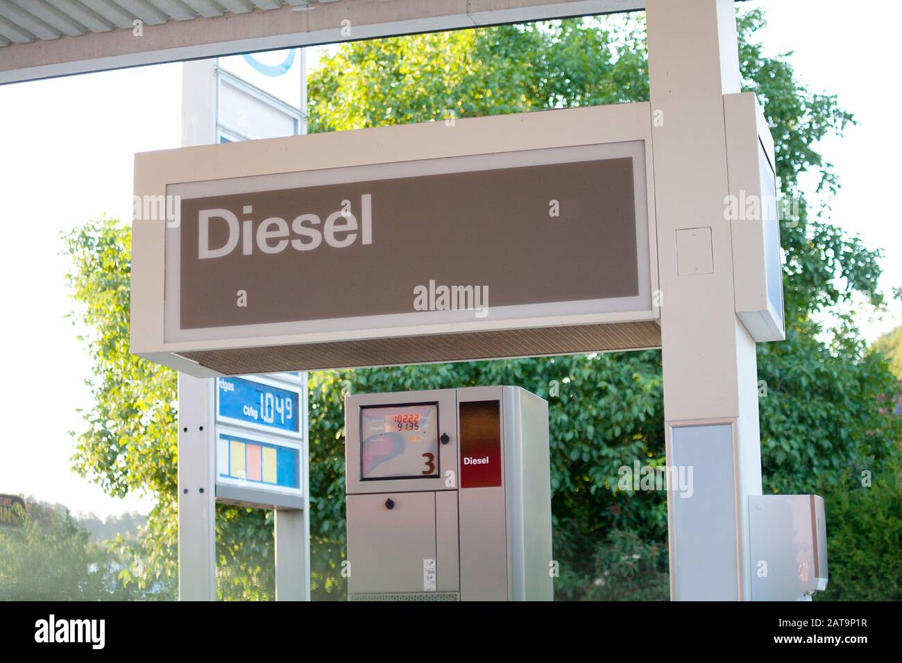 la pompa per stazioni di servizio in germania si concentra sul diesel Foto Stock