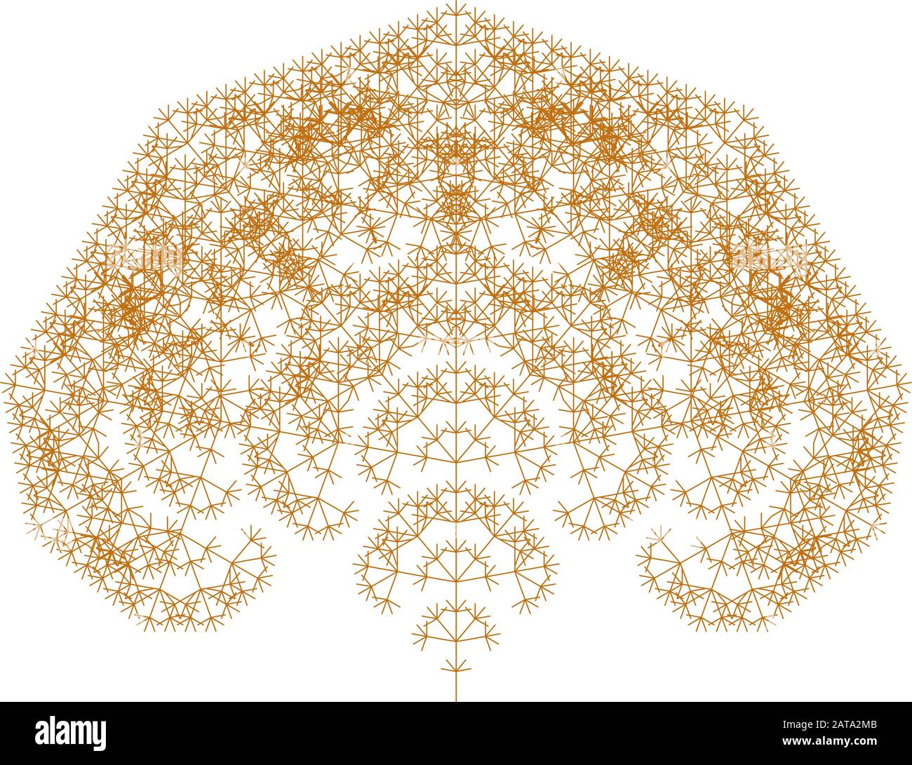 Flat Vector computer generated L-system Branching Fractal - Generative Art Illustrazione Vettoriale