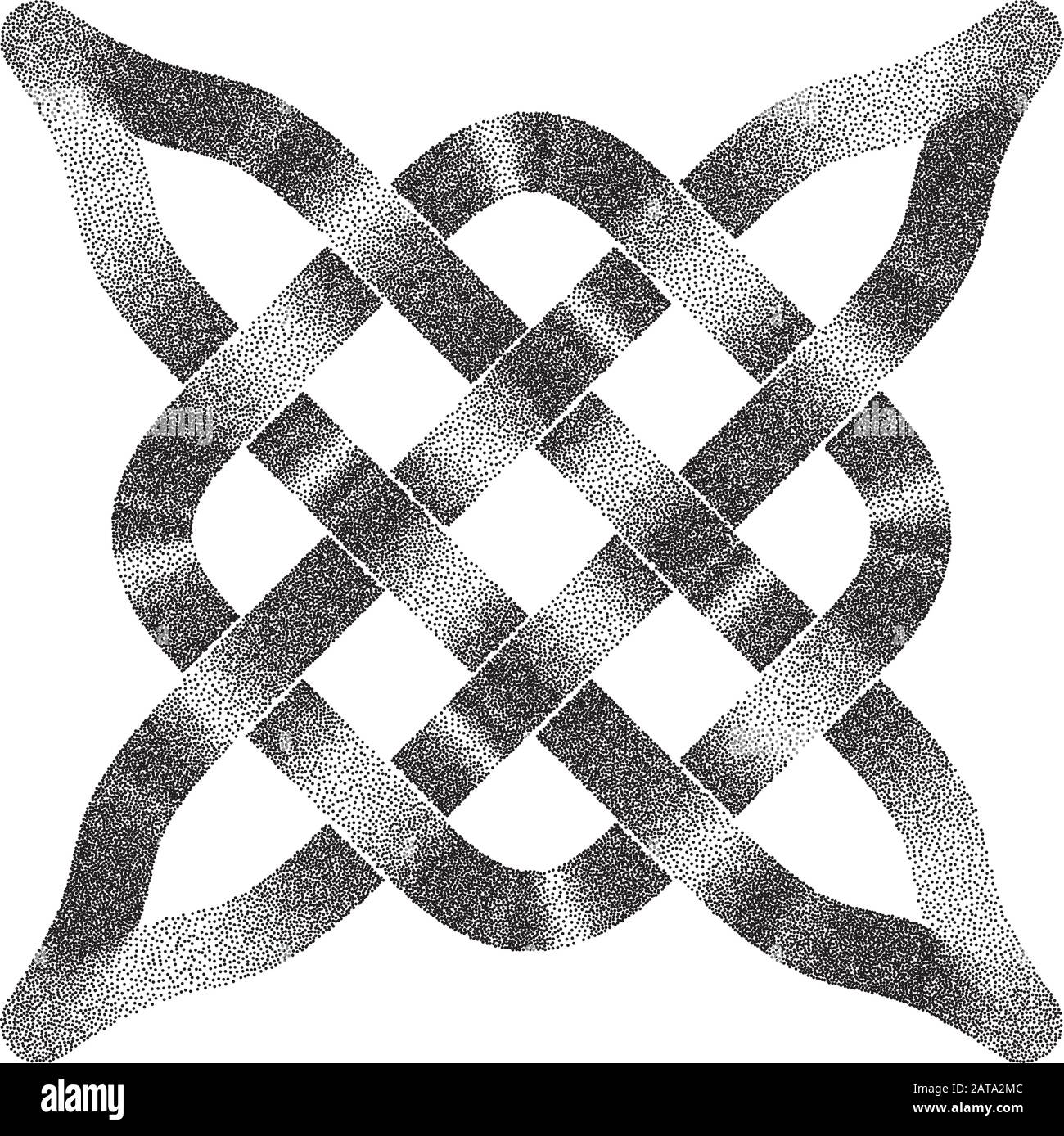 Celtic Halftone Stipled Pattern - Vector Antico Pagan Scandinavo Sacro Knotwork Symbol Illustrazione Vettoriale