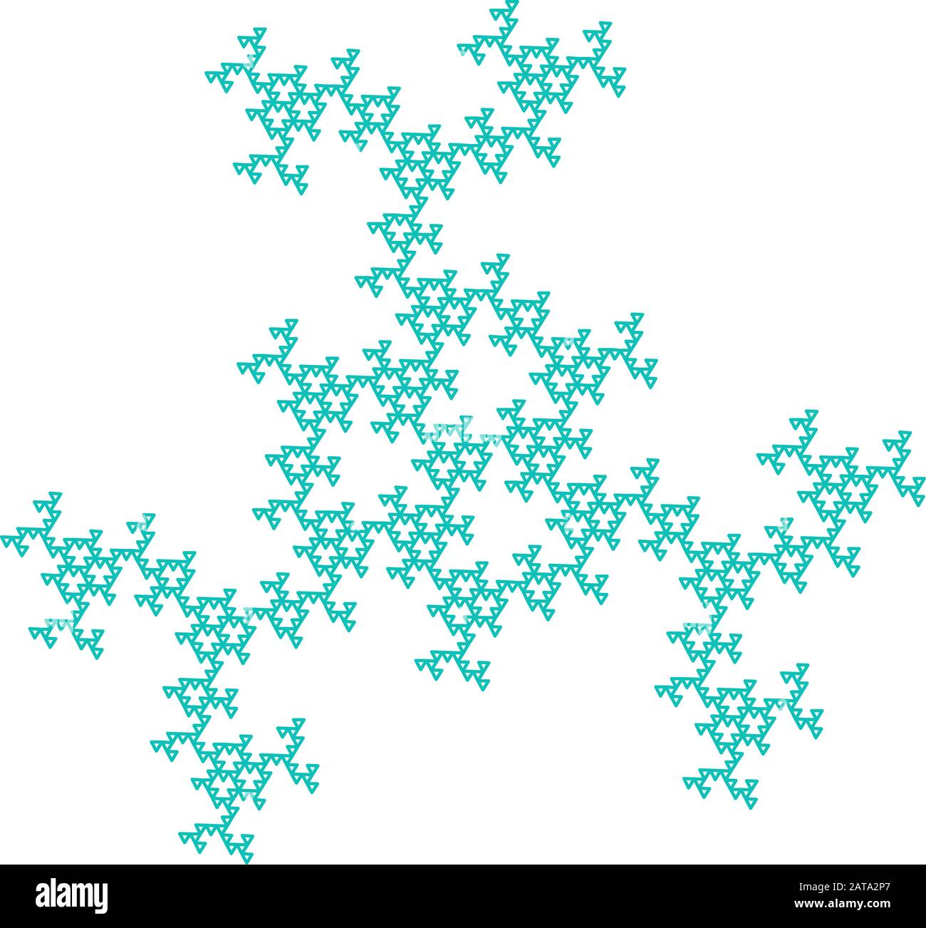 Flat Vector computer generated L-system Fractal - Generative Art Illustrazione Vettoriale