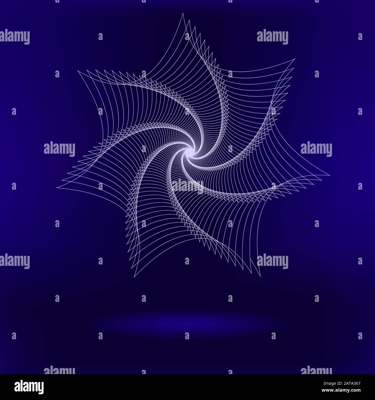 Vector wavy Twirl Star - elemento grafico - Arte generativa Illustrazione Vettoriale