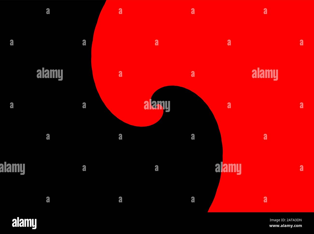 Vector Helix Yin Yang Red e Black Design Illustrazione Vettoriale