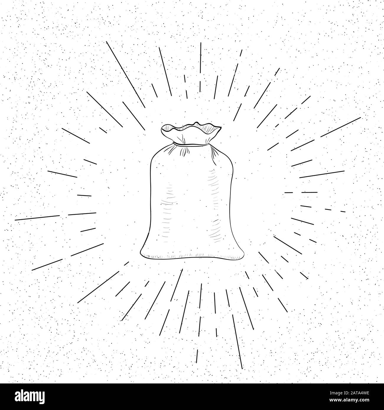 Simbolo disegnato a mano di Sack sorpresa - icona Doodle Vector Hatch Illustrazione Vettoriale