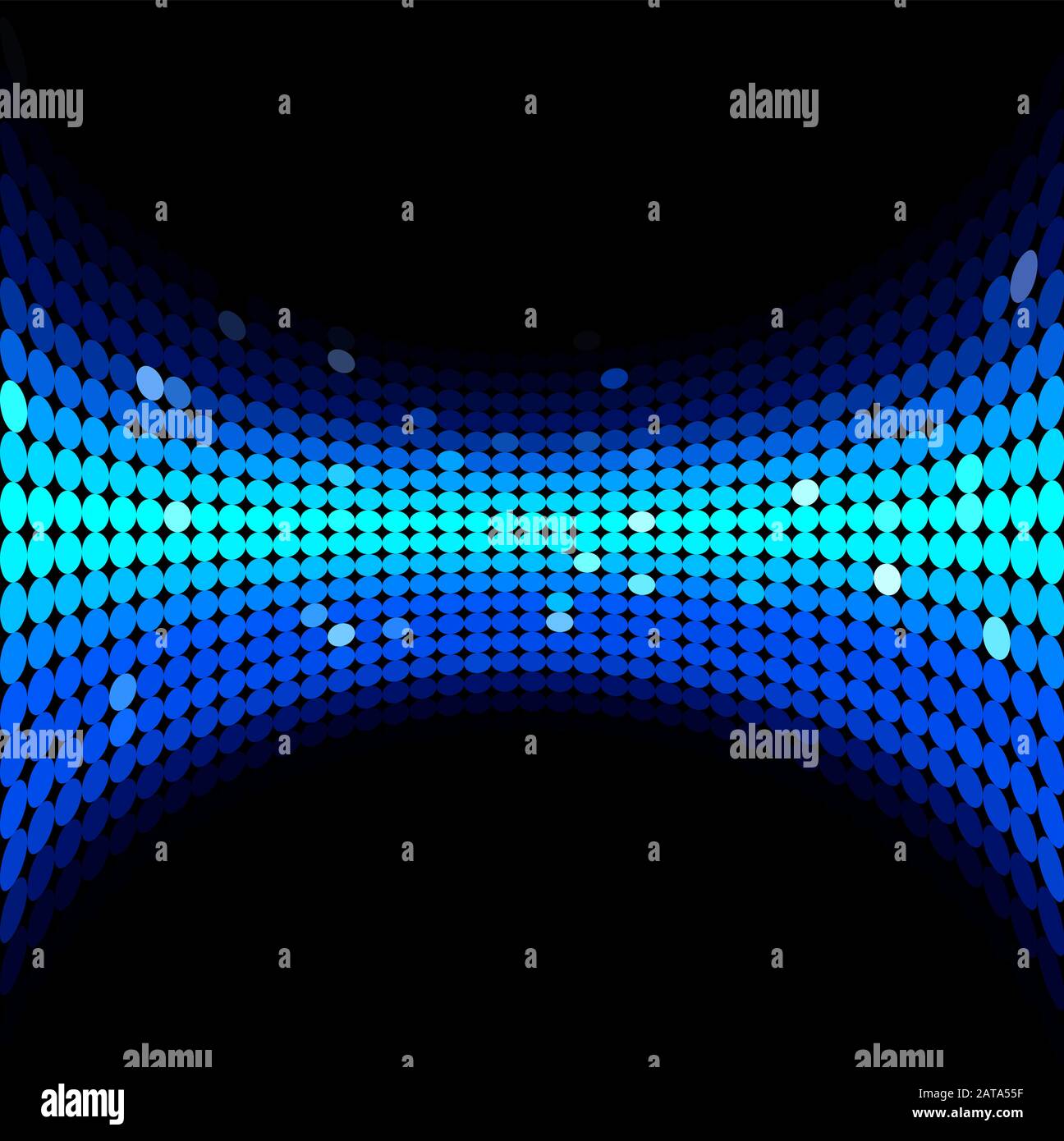 Blu scuro sfondo Mosaico brillante con scintille - effetto di distorsione lente fisheye incandescente tessellato Vector Illustrazione Vettoriale