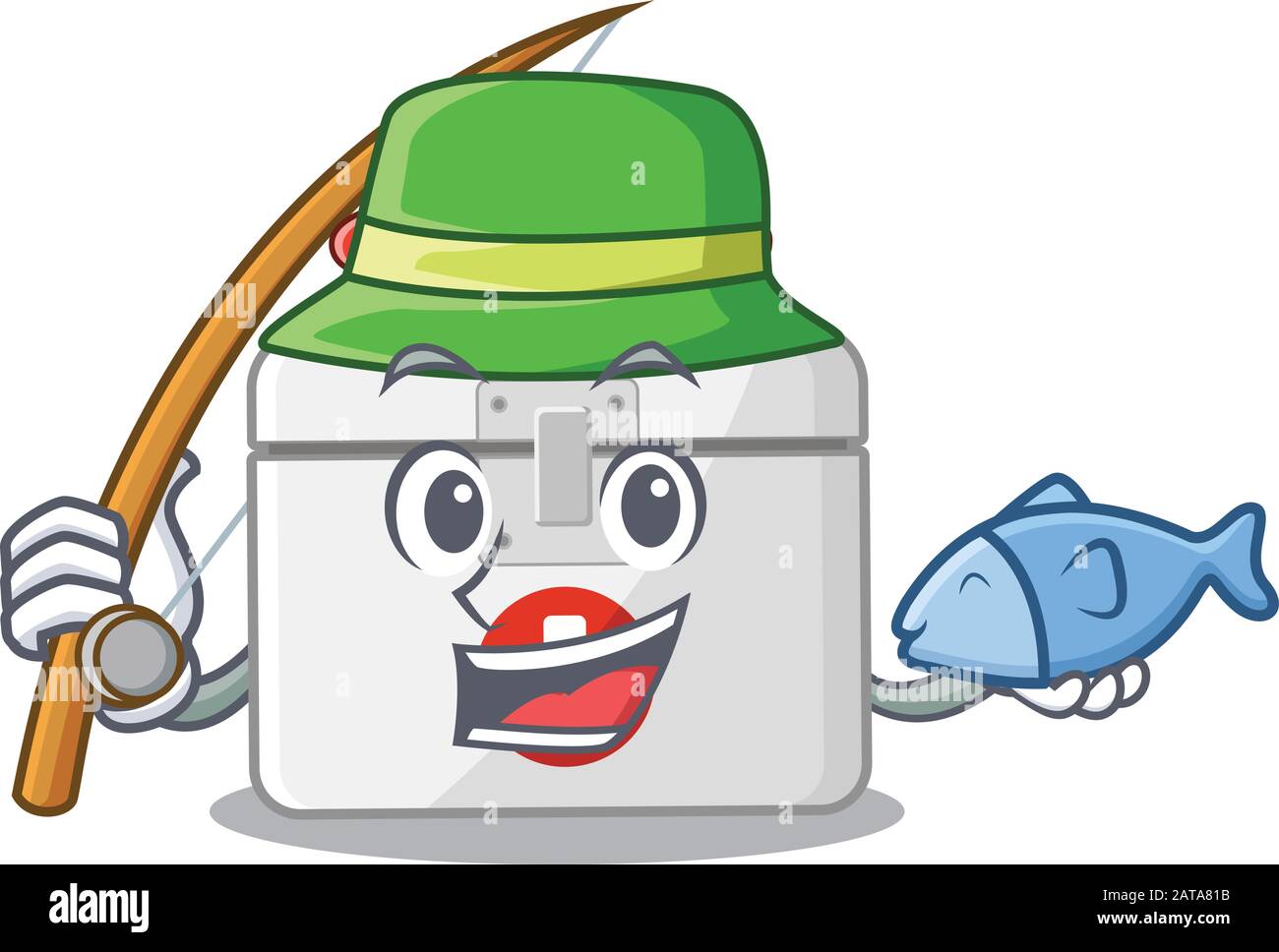 Un'immagine del design del kit di pronto soccorso Happy Fishing Illustrazione Vettoriale