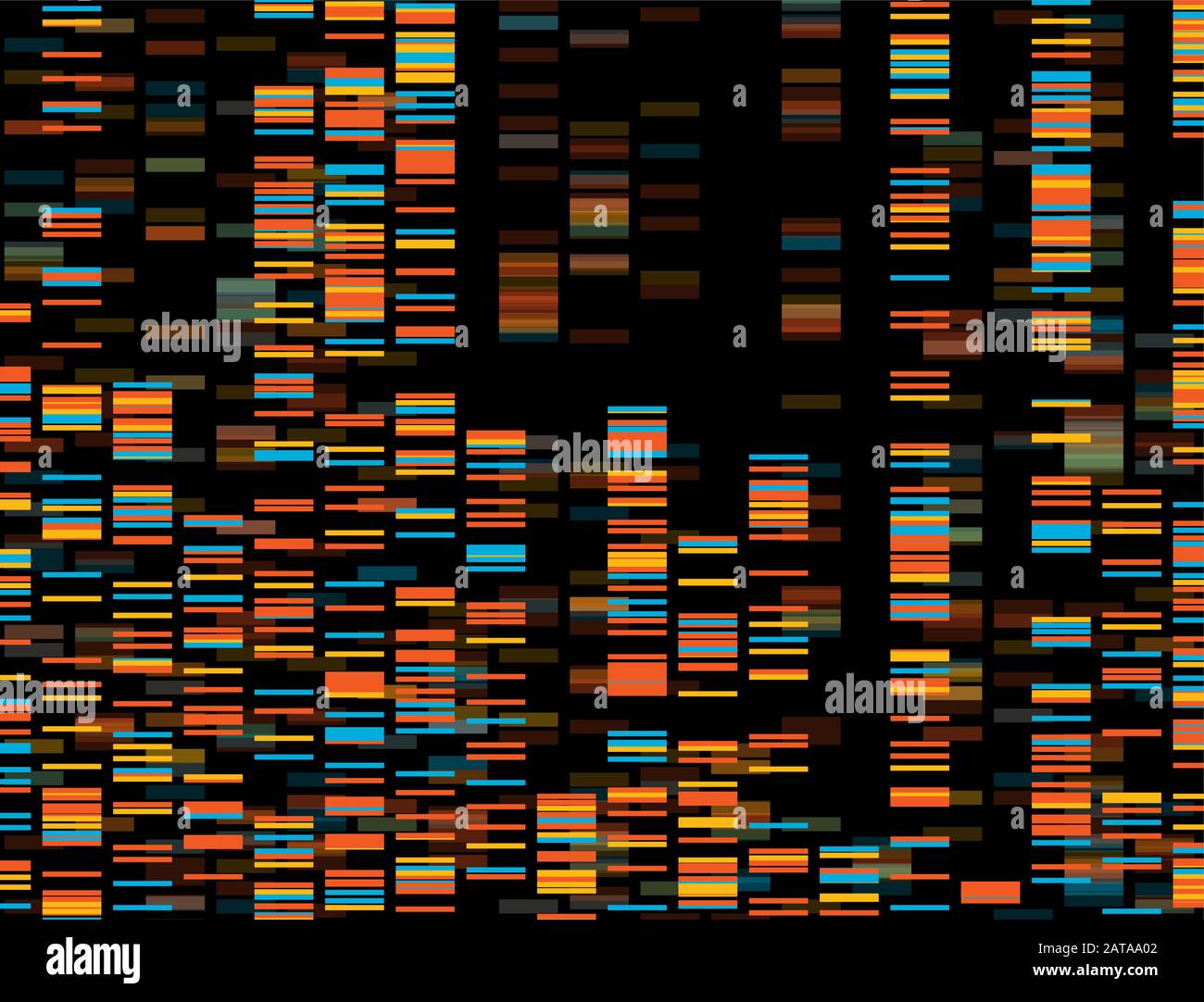 Visualizzazione Di Grandi Dati Genomici - Test Del Dna, Barcoding, Architettura Della Mappa Del Genoma - Modello Grafico Vettoriale Illustrazione Vettoriale