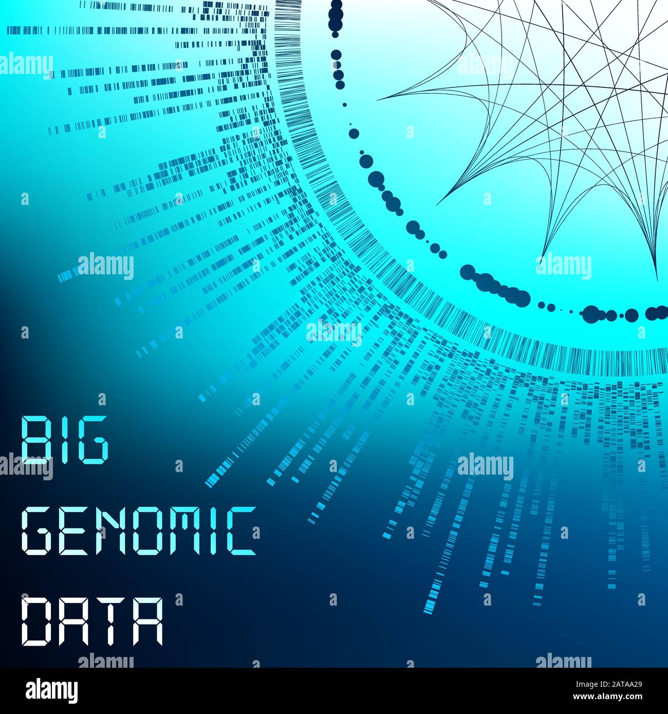 Visualizzazione Di Grandi Dati Genomici - Test Dna, Barcoding, Architettura Mappa Genom - Modello Grafico Vettoriale Illustrazione Vettoriale