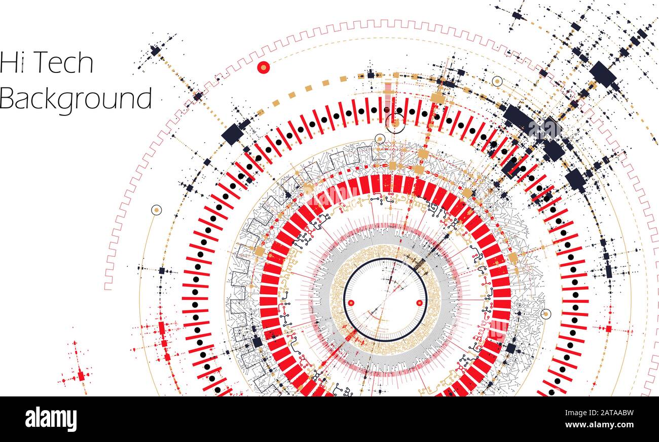 Sfondo Hitech Vettoriale - Concetto Di Diagramma Tecnologico - Modello Grafico Vettoriale Illustrazione Vettoriale