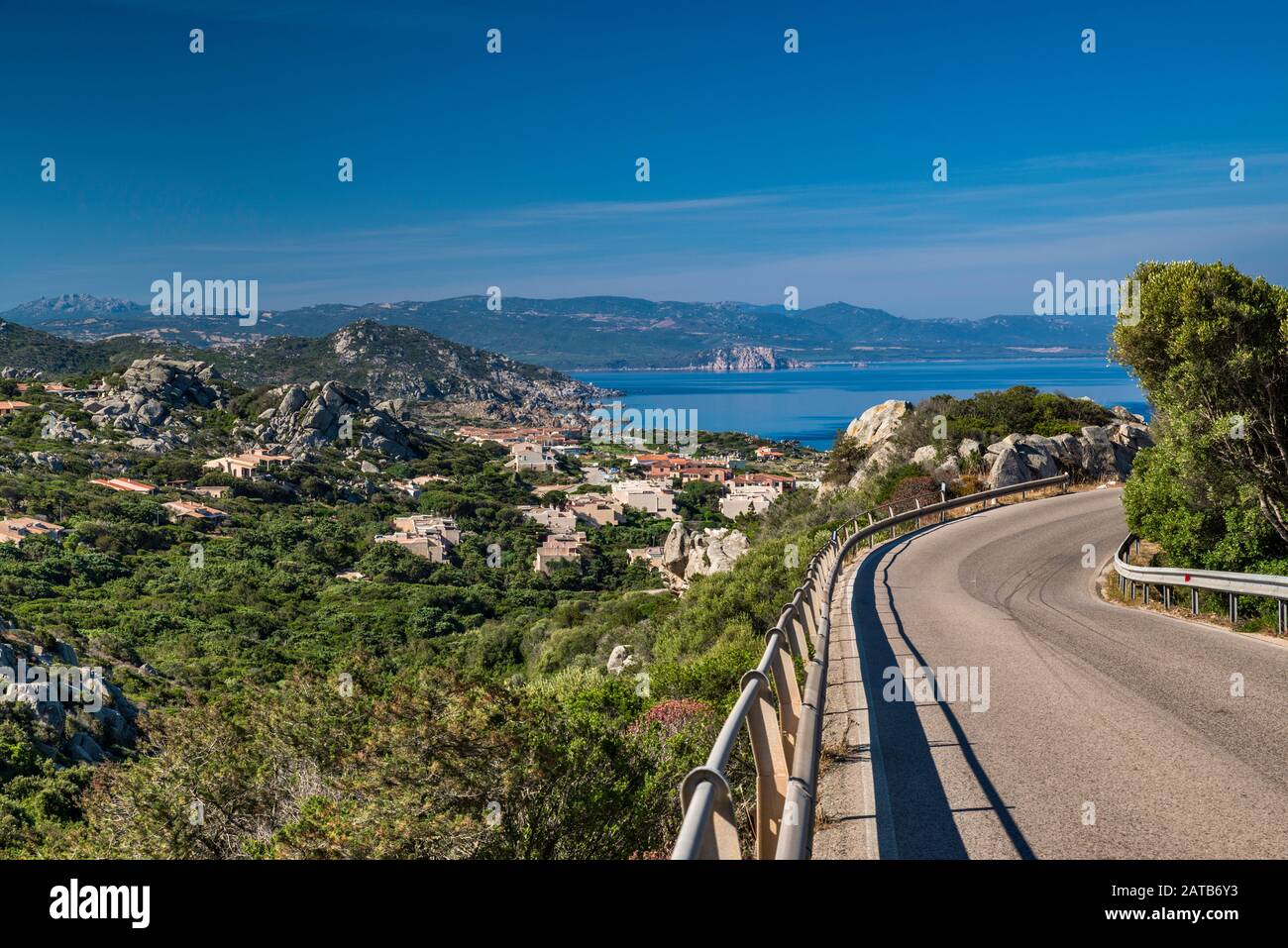 Località Santa Reparata a Baia la Colba, vista da Via Capo testa vicino a Santa Teresa di Gallura, Gallura, provincia Sassari, Sardegna, Italia Foto Stock