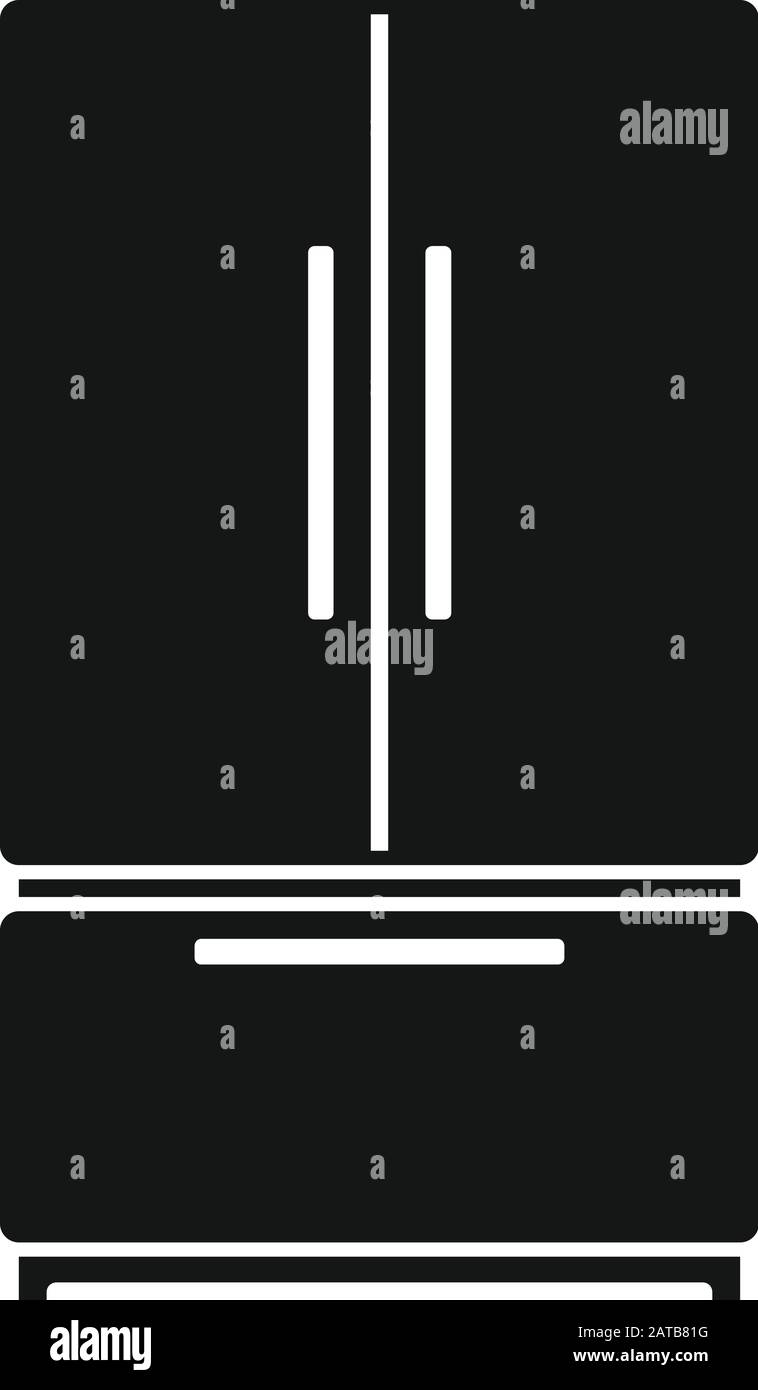 Icona del frigorifero a due porte. Semplice illustrazione di due porte frigo vettore icona per web design isolato su sfondo bianco Illustrazione Vettoriale