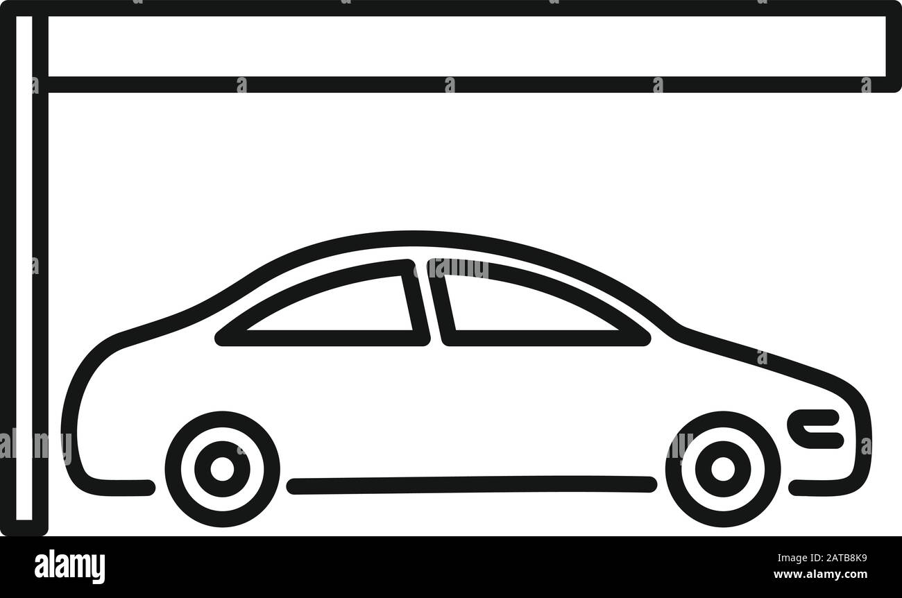 Icona del parcheggio sotterraneo. Profilo auto parcheggio sotterraneo icona vettore per web design isolato su sfondo bianco Illustrazione Vettoriale
