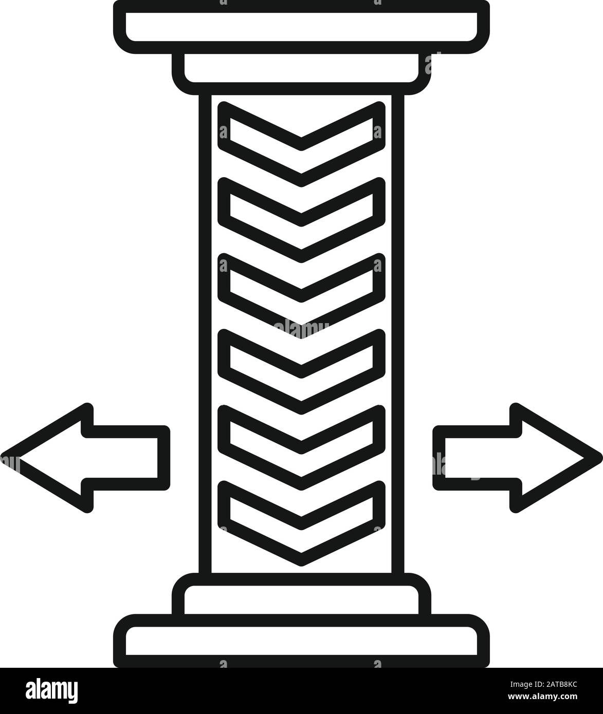 Icona del pilastro del parcheggio sotterraneo. Profilo parcheggio sotterraneo colonna icona vettore per web design isolato su sfondo bianco Illustrazione Vettoriale