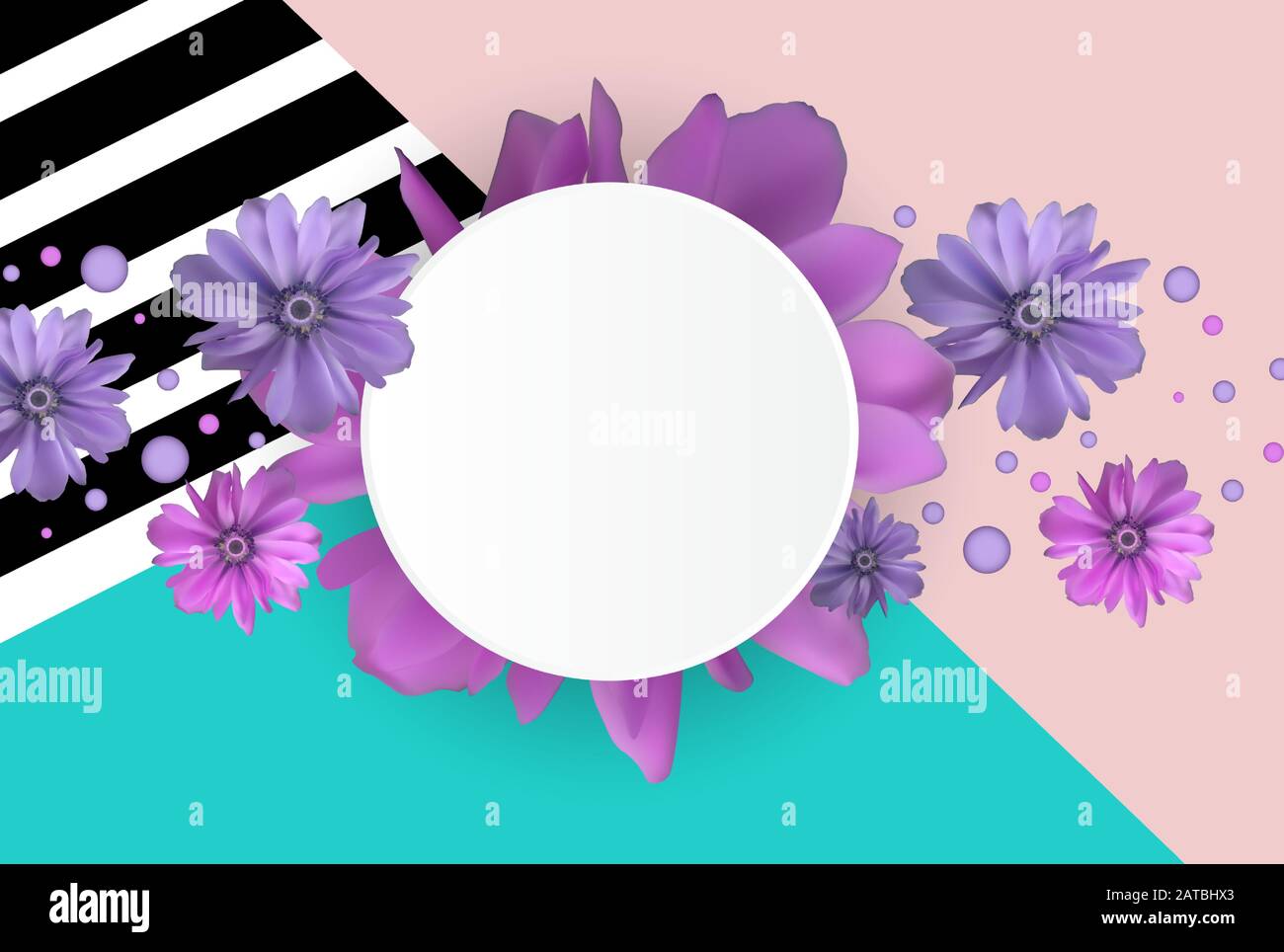 La molla vendita carino sfondo con fiori colorati in elementi. Illustrazione Vettoriale Illustrazione Vettoriale