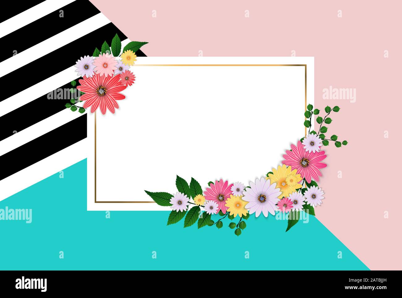 La molla vendita carino sfondo con fiori colorati in elementi. Illustrazione Vettoriale Illustrazione Vettoriale