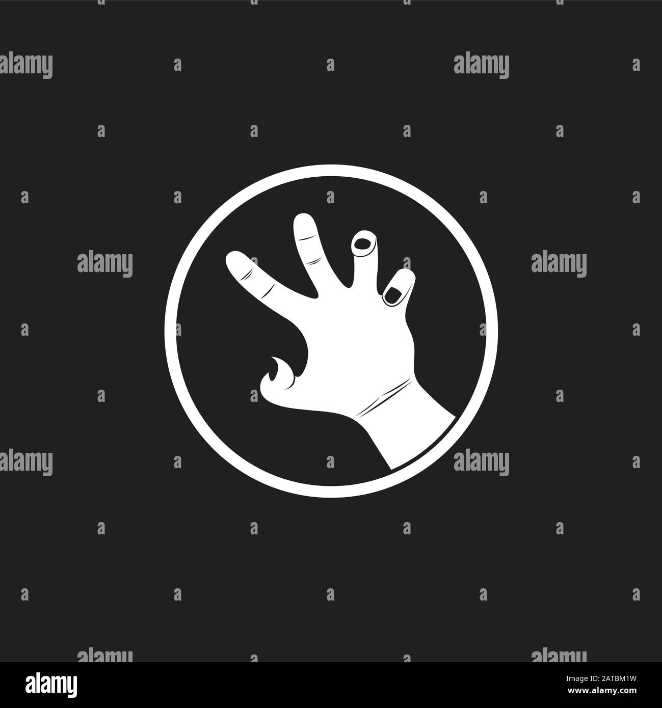 abstract grunge violenza paura mano simbolo vettore decorazione Illustrazione Vettoriale