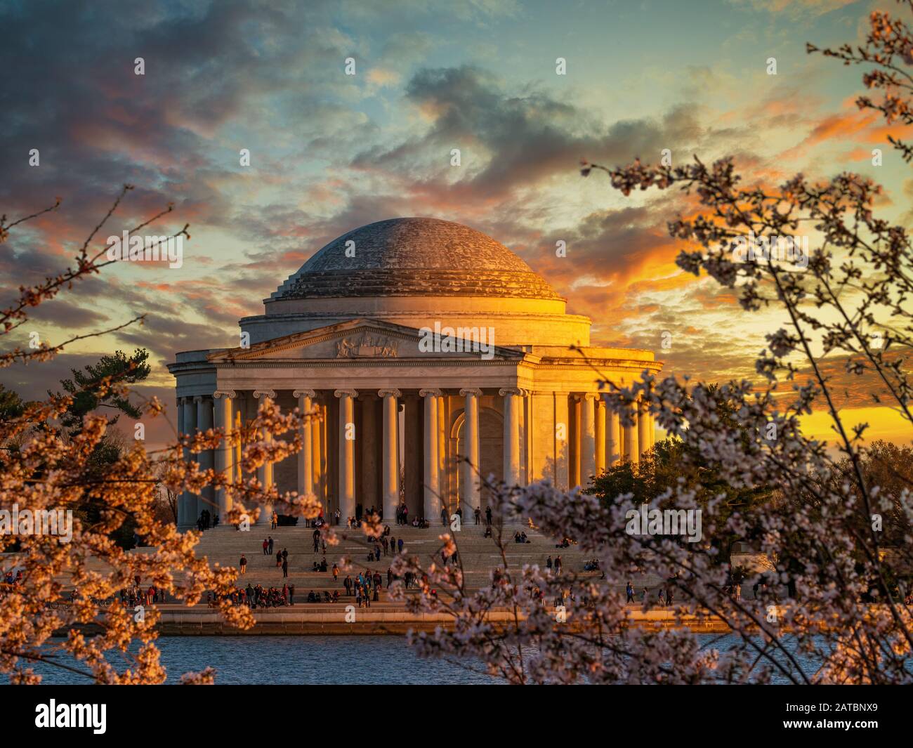 Bel Tramonto Al Thomas Jefferson Memorial Foto Stock