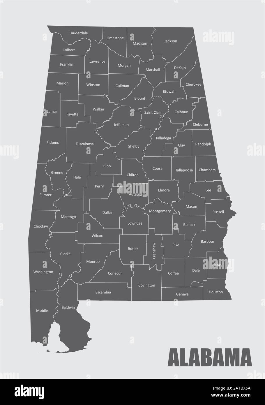 Mappa di Alabama Illustrazione Vettoriale