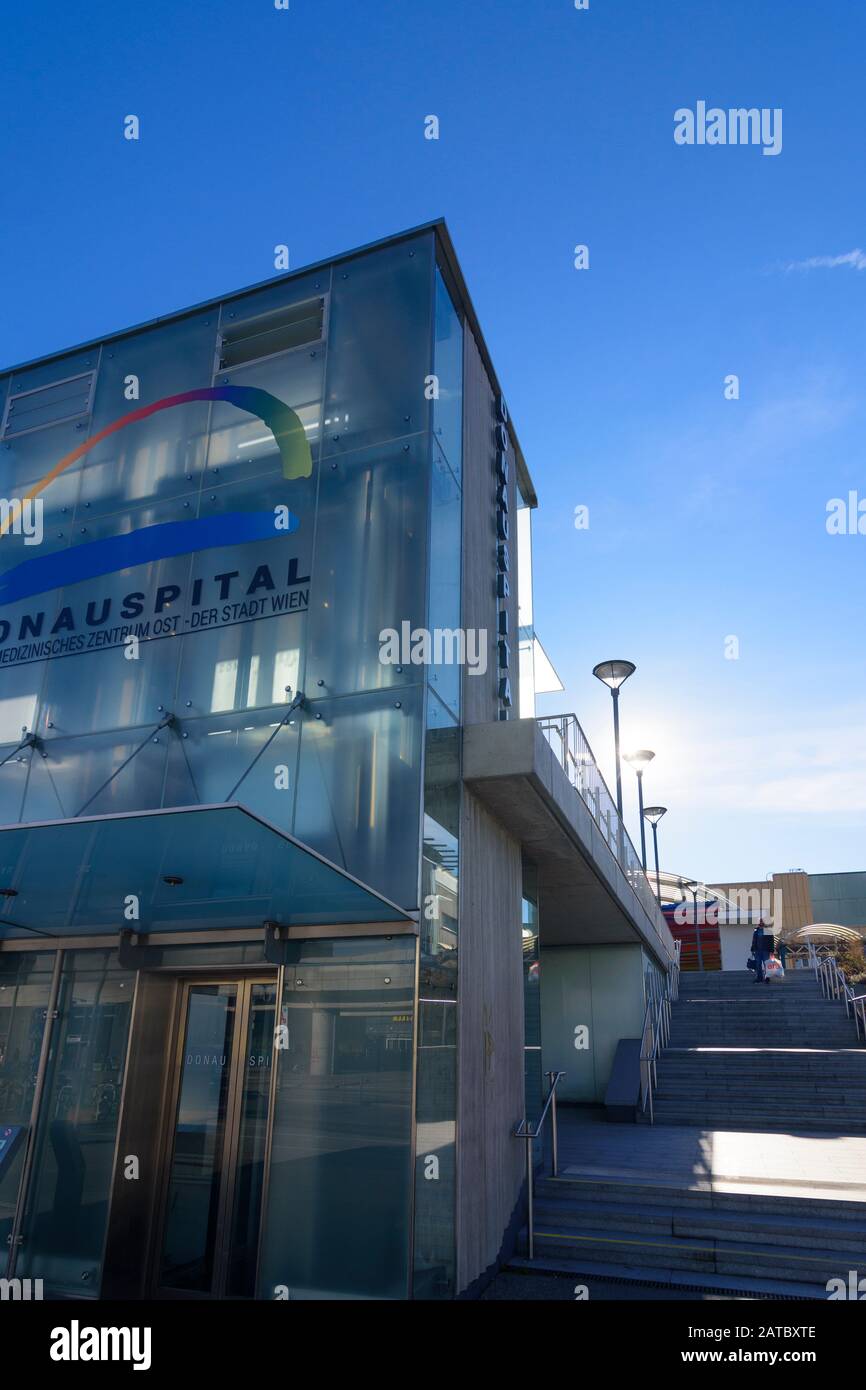 Vienna, Vienna: Ospedale Donbuon (SMZ Ost, Krankenhaus Donaustadt) nel 22. Donaustadt, Wien, Austria Foto Stock