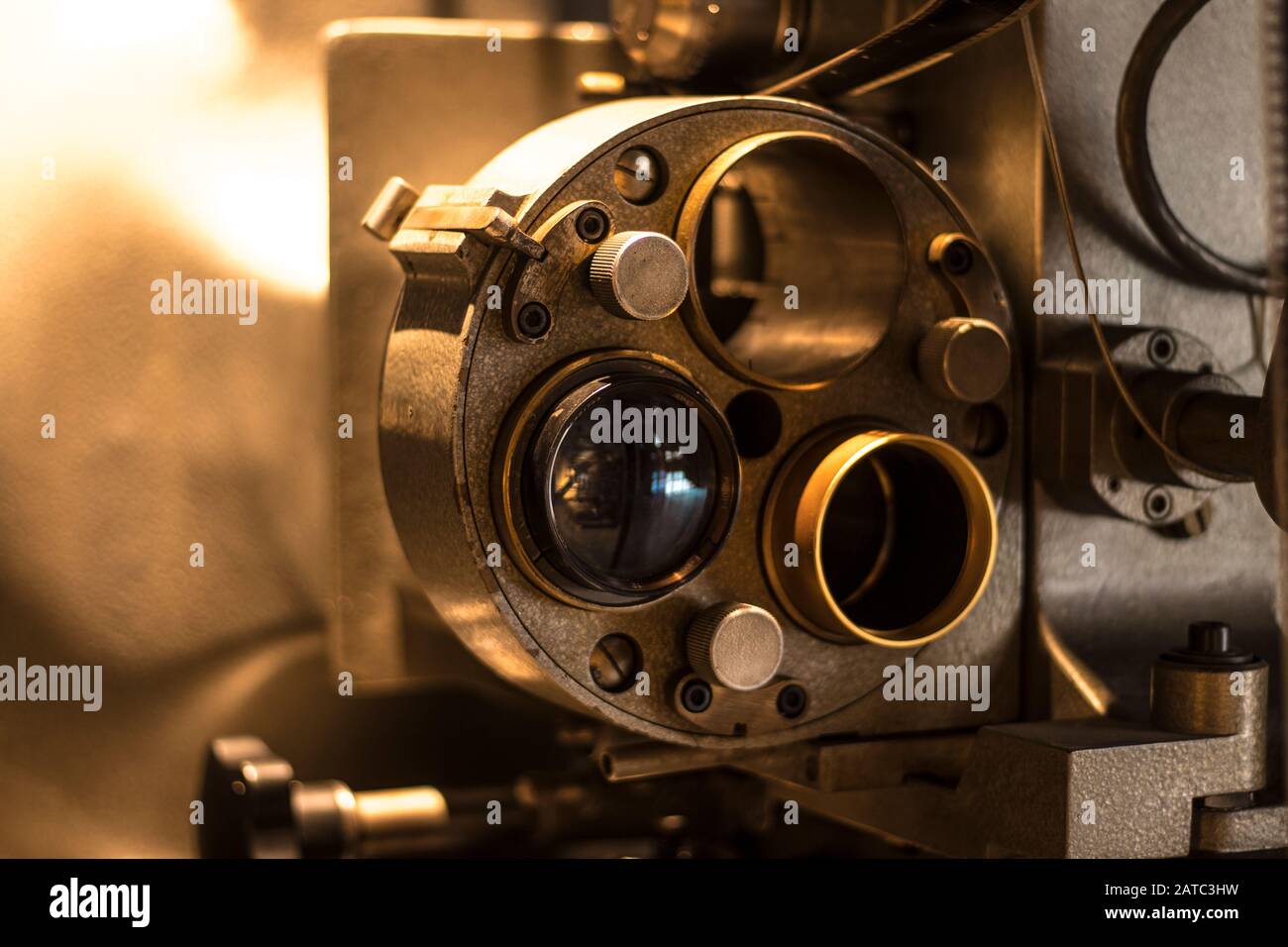 Film d'epoca, proiettore cinematografico. Foto Stock