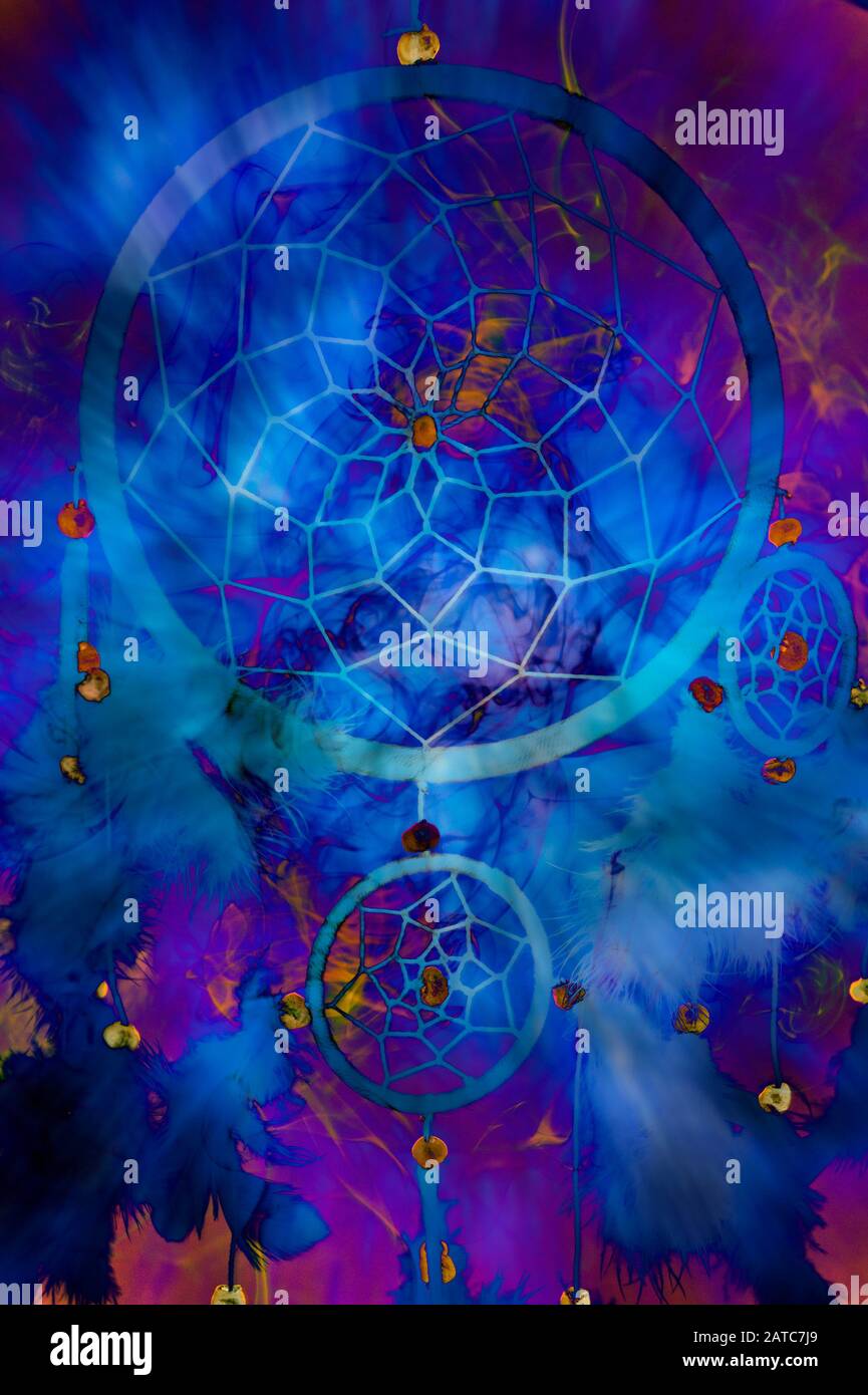 dreamcatcher in colori fluorescenti Foto Stock