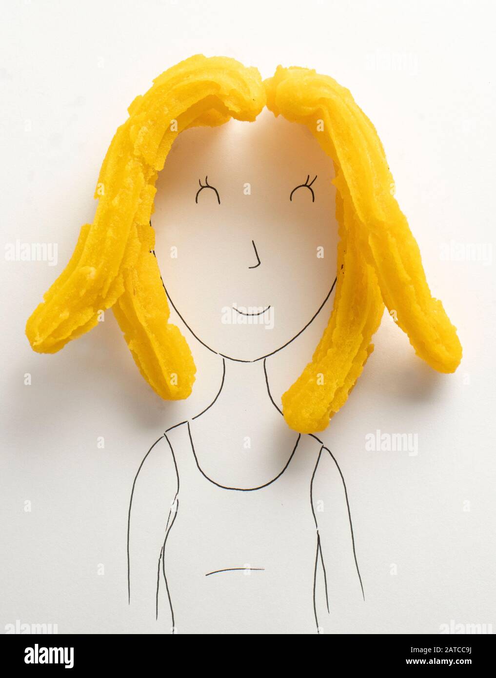 Ritratto concettuale di una donna con capelli biondi Foto Stock
