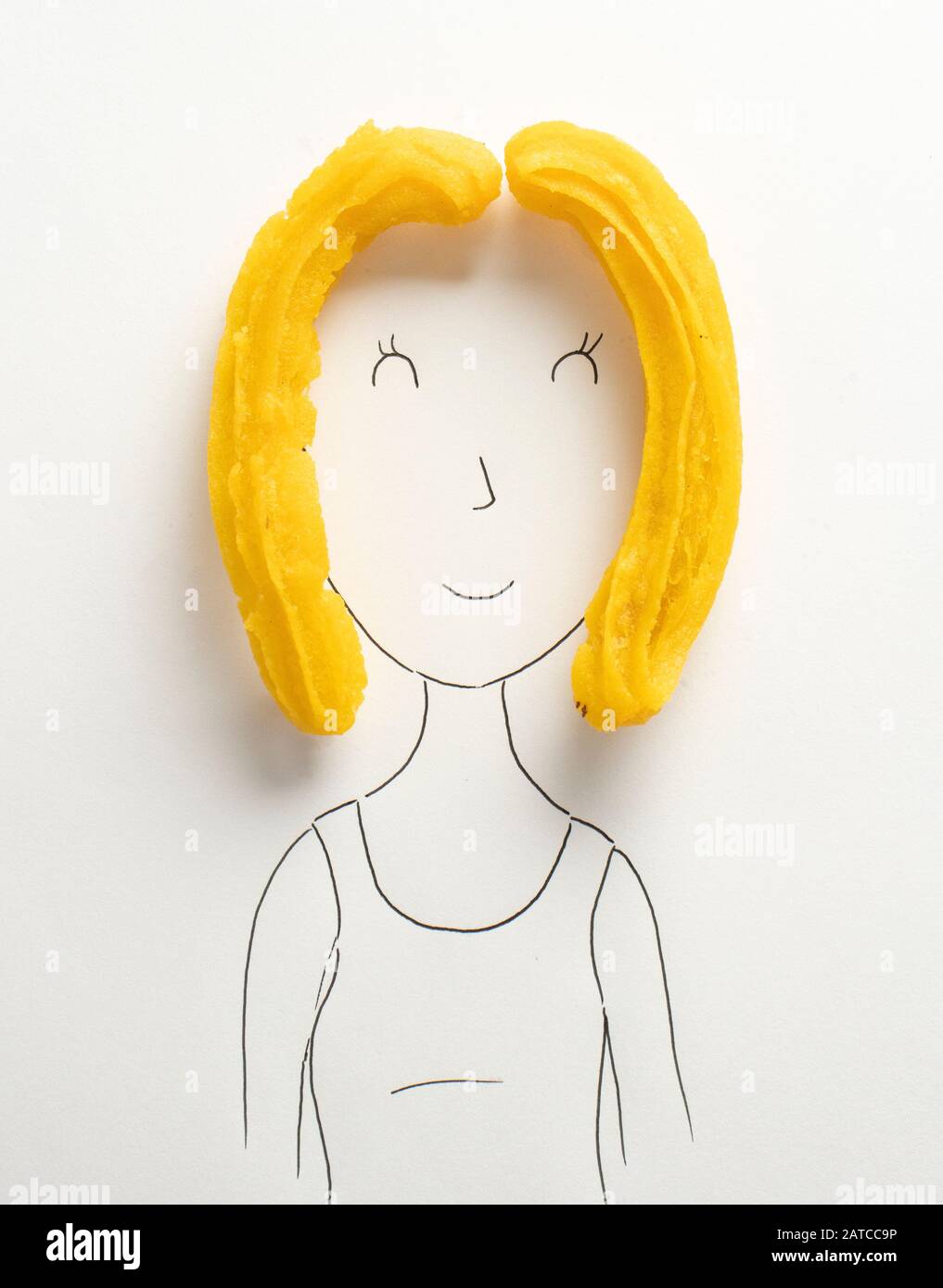 Ritratto concettuale di una donna con capelli biondi Foto Stock