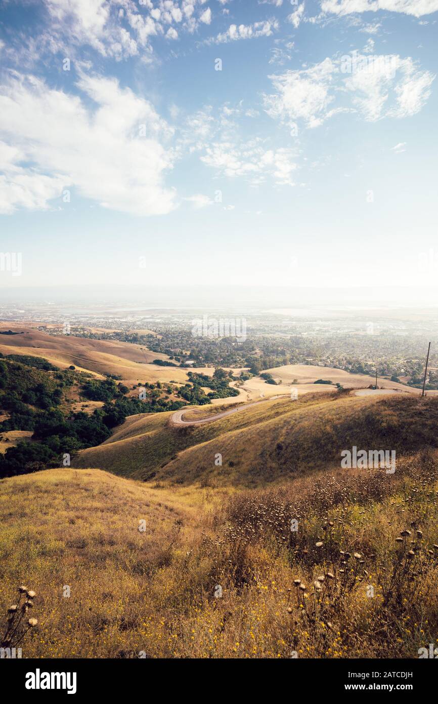 Paesaggio Volvente, Mission Peak Regional Preserve, Fremont, California, Stati Uniti Foto Stock