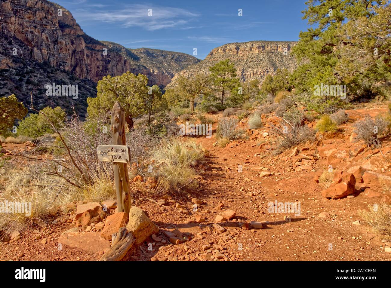 Incrocio Tra Waldron Trail E Hermit Trail, Grand Canyon National Park, Arizona, Stati Uniti Foto Stock
