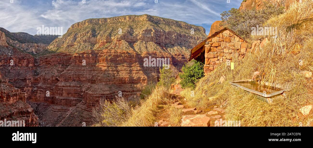 Santa Maria Spring Rest House, Hermit Trail, Grand Canyon National Park, Arizona, Stati Uniti Foto Stock